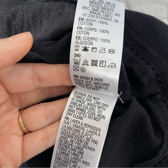 Roxy Black Off the Shoulder Boho Top Blouse Size Small - Picture 7 of 7